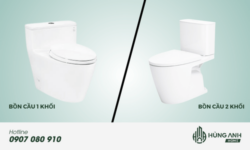 So sánh loại bồn cầu 1 khối với 2 khối