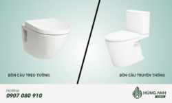 So sánh bồn cầu treo tường với bồn cầu truyền thống