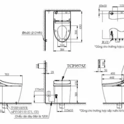 Bản vẽ 2D của bàn cầu thông minh NEOREST DH