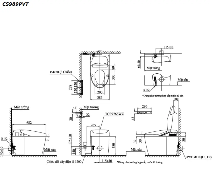 Bản Vẽ 2D Bàn Cầu Thông Minh NEOREST RH