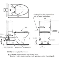 Bản vẽ bàn cầu hai khối CS945PDT10