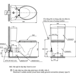 Bản Vẽ 2D Bàn Cầu Hai Khối CS945PDT8