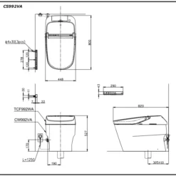 Bản vẽ 2D bàn cầu thông minh NEOREST XH I