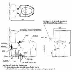 Hình Vẽ Bàn Cầu Hai Khối CS325DRT10