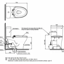 Bản vẽ 2D bàn cầu hai khối CS769DRT10