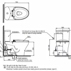Bản vẽ 2D bàn cầu hai khối CS838DT10